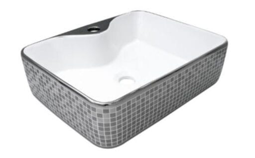 Wash Basin White Silver