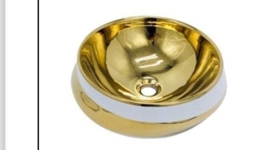 Wash Basin White Gold Glossy