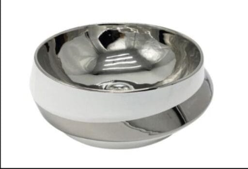 Wash Basin White Silver