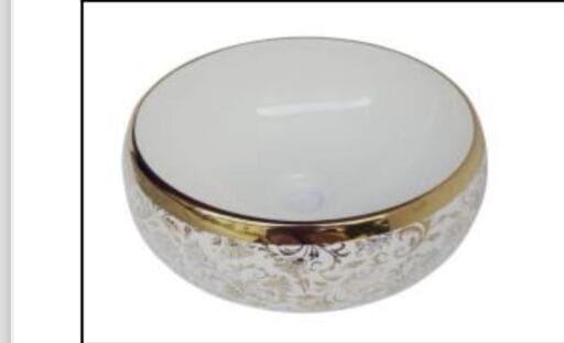 Wash Basin White Gold Glossy