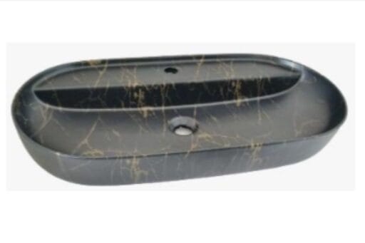 Wash Basin Gold Black Glossy