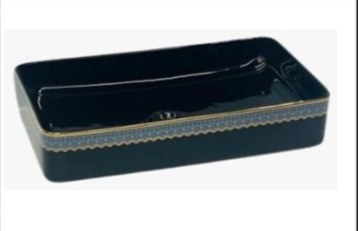 Wash Basin Gold Black Glossy
