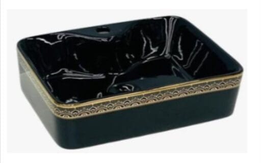 Wash Basin Gold Black Glossy