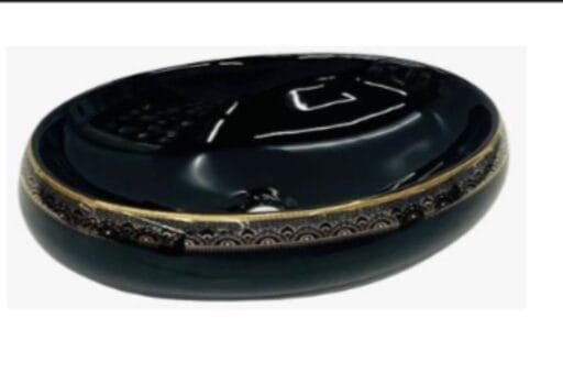 Wash Basin Gold Black Glossy
