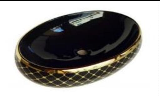 Wash Basin Gold Black Glossy