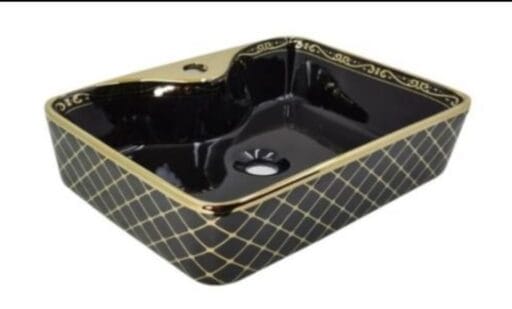 Wash Basin Gold Black Glossy