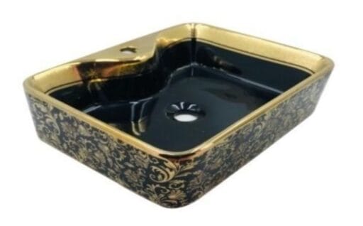 Wash Basin Gold Black Glossy