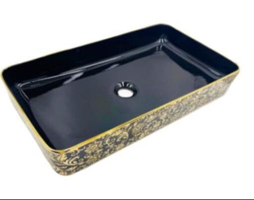 Wash Basin Gold Black Glossy
