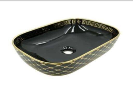 Wash Basin Gold Black Glossy
