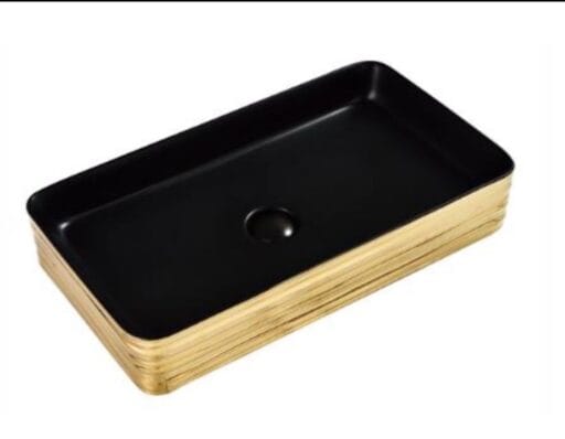 Wash Basin Gold Black Glossy