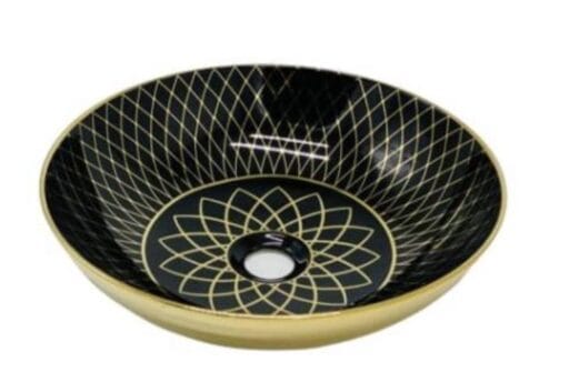 Wash Basin Gold Black Glossy