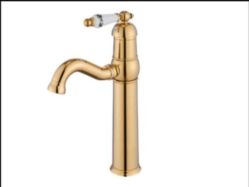 Faucet 12" Mixer Full Gold & White ( Brass )