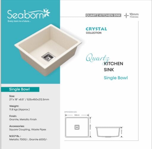 Quartz Kitchen Sink (21x18x8.5 Inch) - Image 2