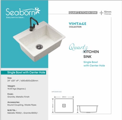 Quartz Kitchen Sink (24x20x9 Inch) - Image 2