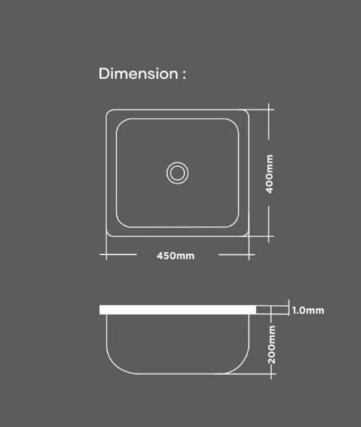MODULAR SS KITCHEN SINK 18X16X8 INCH - Image 2
